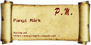 Panyi Márk névjegykártya